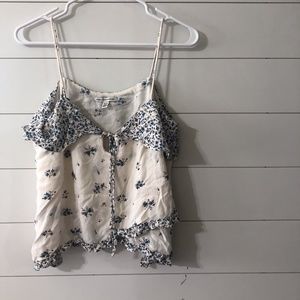 tank top, detailed top, floral top.